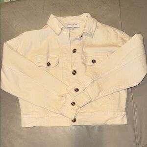 Cream Corduroy Jacket with Button Details